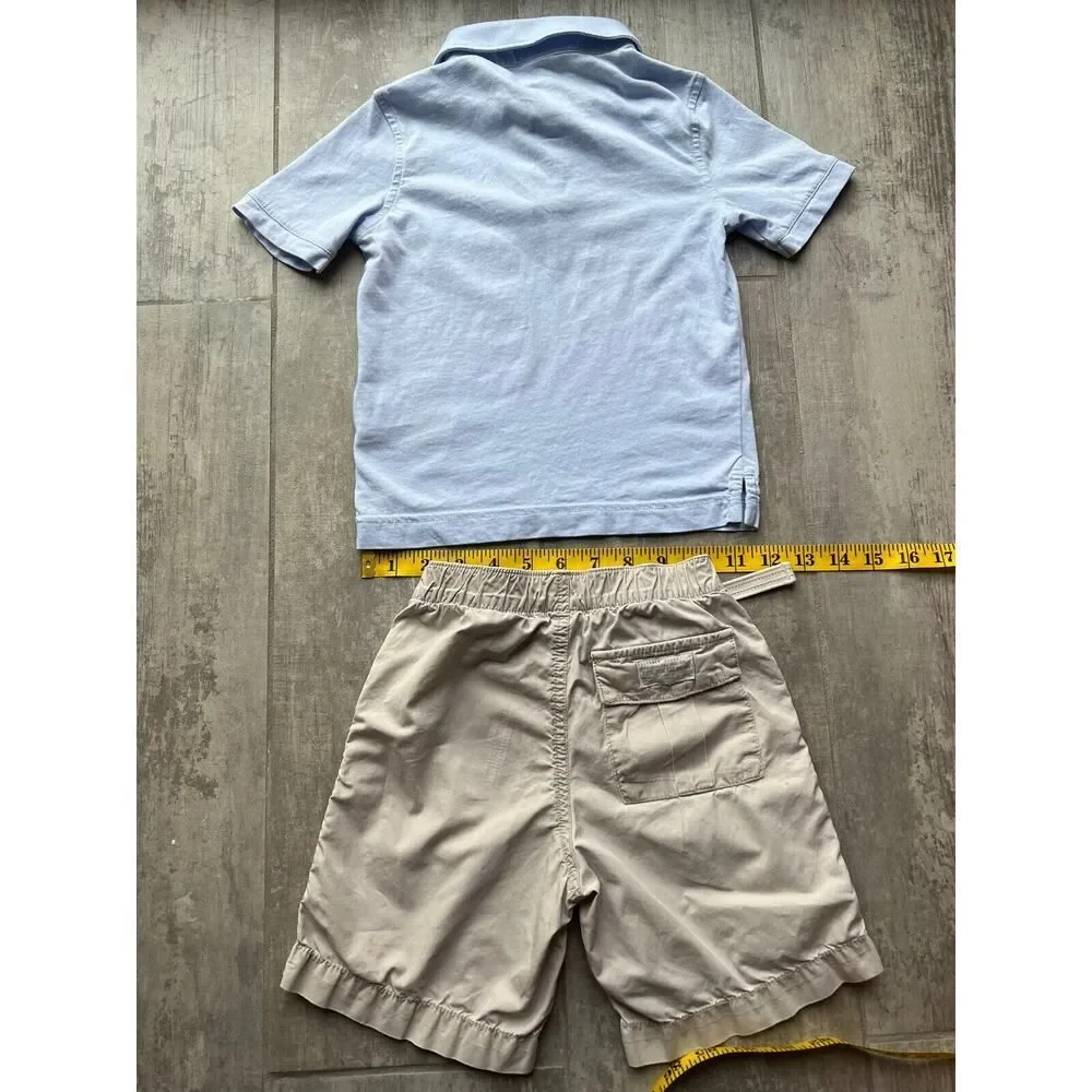 Baby Gap Toddler Boys 2 Piece Outfit Set Khaki Shorts Polo Golf Shirt 3T READ!